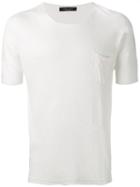 Roberto Collina Knitted T-shirt, Men's, Size: 46, White, Linen/flax