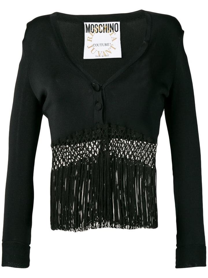 Moschino Pre-owned 1990's Fringed Cardigan Top - Black