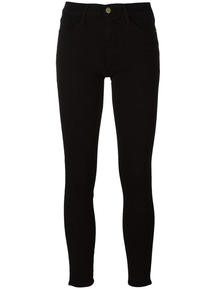 Frame Denim Skinny Jeans, Women's, Size: 30, Black, Cotton/polyester/spandex/elastane