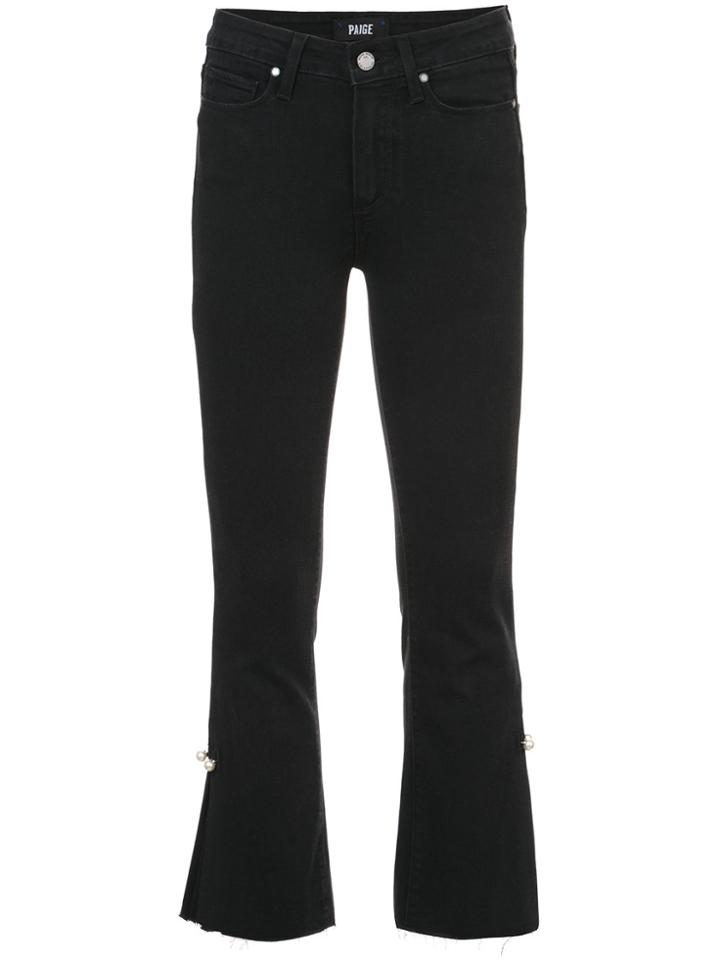 Paige Flared Cropped Jeans - Black
