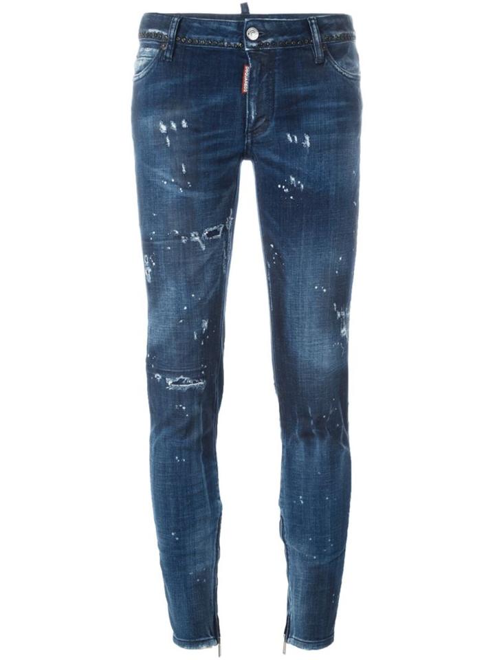Dsquared2 'medium Waist Skinny' Jeans, Women's, Size: 44, Blue, Cotton/polyester/zinc