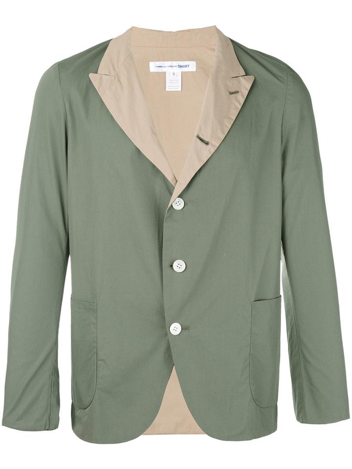 Comme Des Garçons Shirt - Contrast Blazer - Men - Cotton - L, Green, Cotton