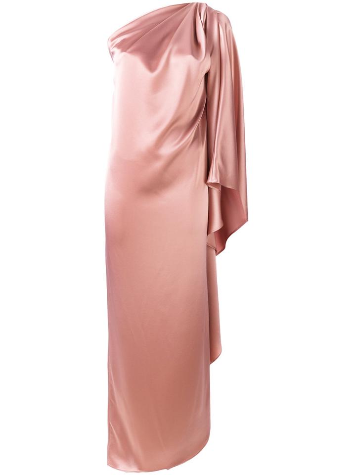 Gianluca Capannolo - One Shoulder Drape Dress - Women - Polyester/triacetate - 44, Pink/purple, Polyester/triacetate