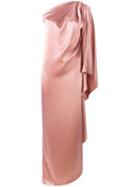 Gianluca Capannolo - One Shoulder Drape Dress - Women - Polyester/triacetate - 44, Pink/purple, Polyester/triacetate