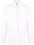 Kent & Curwen Logo Embroidered Longsleeved Polo Shirt - White
