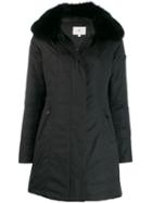 Peuterey Fox Fur Trim Coat - Black