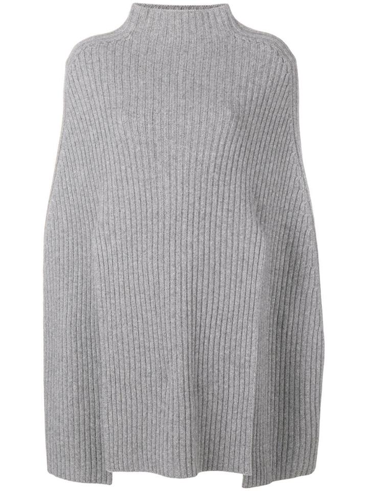 Pringle Of Scotland Knitted Poncho Sweater - Grey