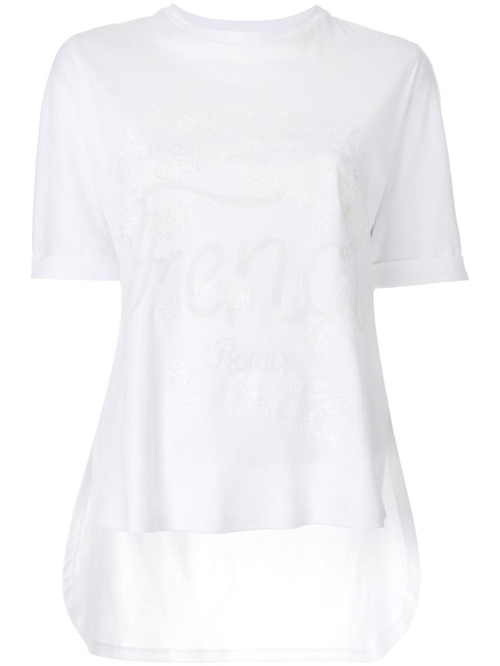 Fendi Embroidered Logo T-shirt - White
