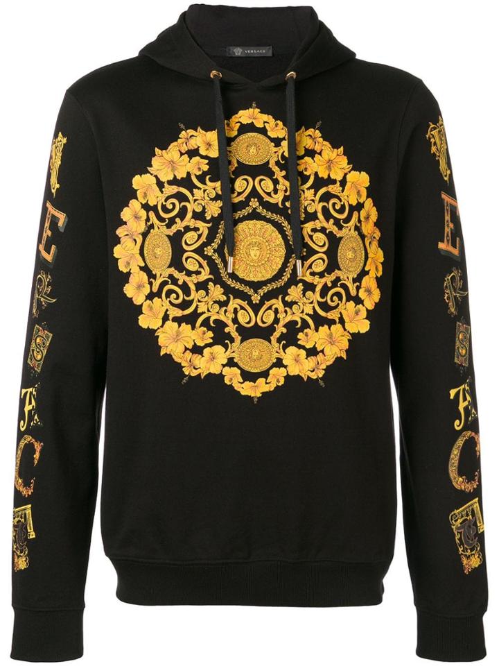 Versace Baroque Logo Hoodie - Black