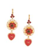 Dolce & Gabbana Dg Heart Drop Earrings - Gold
