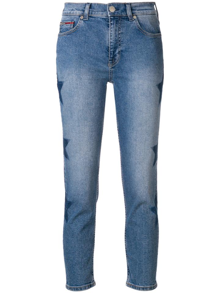 Tommy Hilfiger Star Print Cropped Jeans - Blue