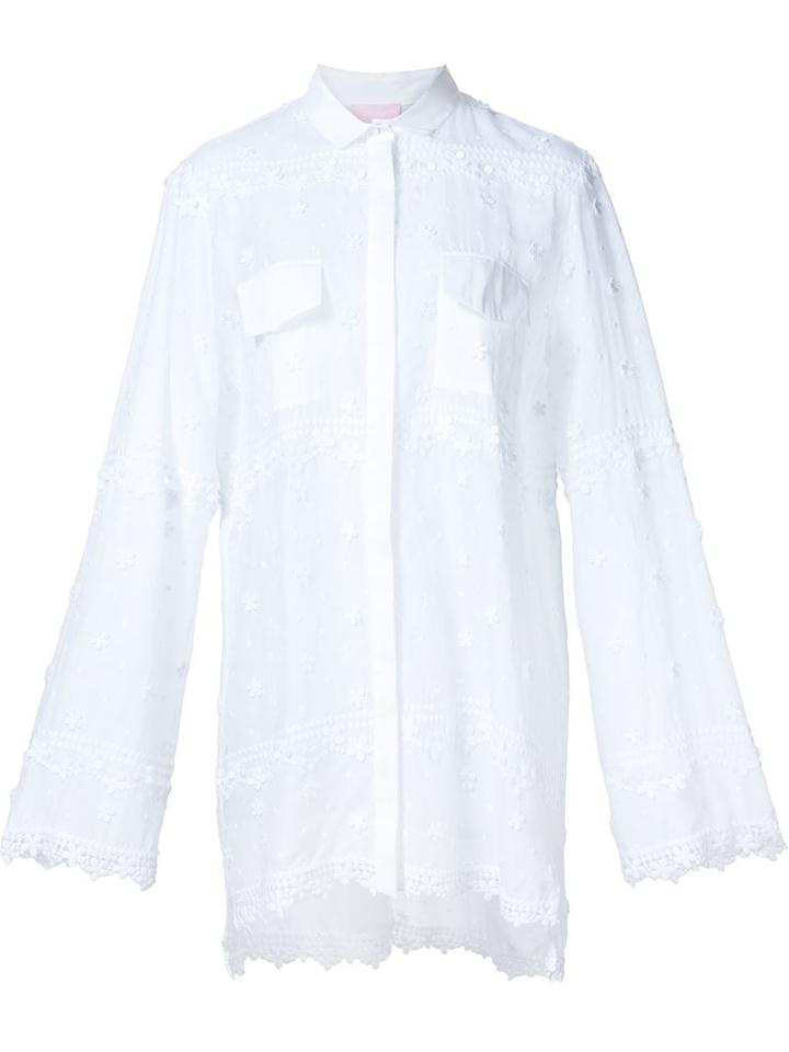 Giamba Appliqué Flower Shirt
