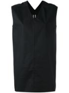 Rick Owens - V-neck Panelled Top - Women - Cotton/spandex/elastane - 44, Black, Cotton/spandex/elastane