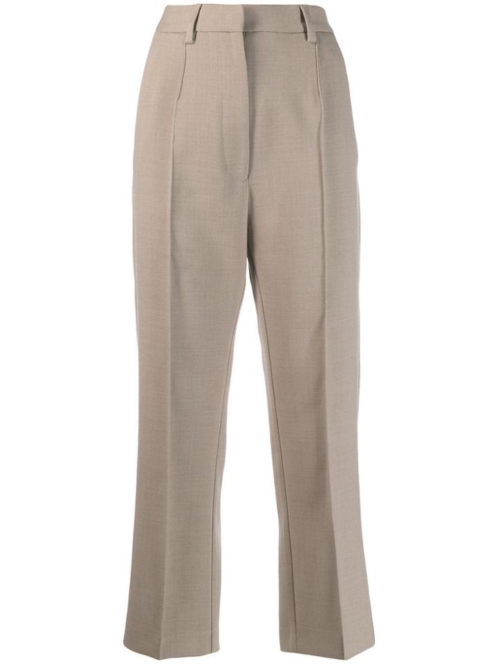 Mm6 Maison Margiela Cropped Tailored Trousers - Neutrals