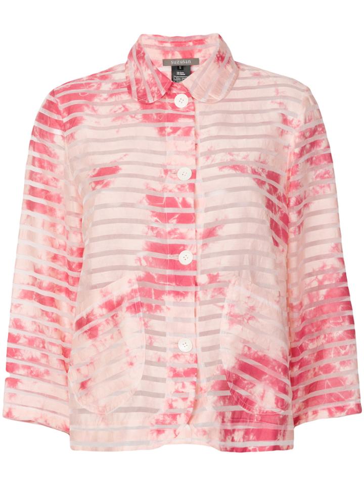 Suzusan Buttoned Up Jacket - Pink & Purple