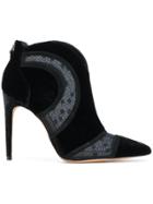 Alexandre Birman Sheer Panel Heeled Ankle Boots - Black