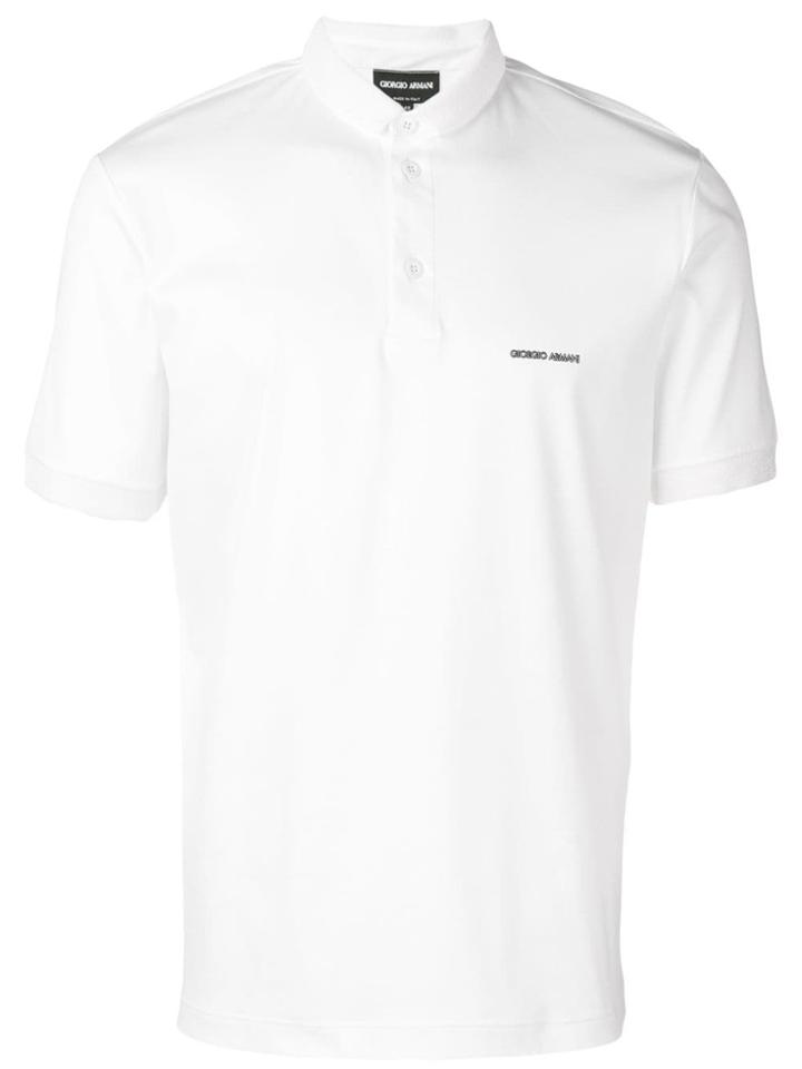 Giorgio Armani Chest Logo Polo Shirt - White