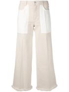 Stella Mccartney - Cropped Flared Trousers - Women - Cotton/spandex/elastane - 27, Nude/neutrals, Cotton/spandex/elastane