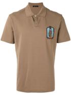 Versace - Patch Detail Polo Shirt - Men - Cotton - Xl, Brown, Cotton