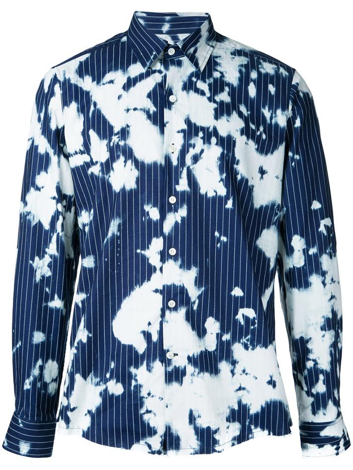 Casely-hayford - Striped Shirt - Men - Cotton - M, Blue, Cotton