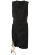 Toga Shift Dress With Side Beaded Detail - Black