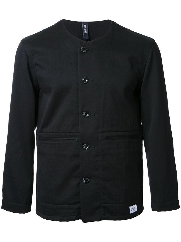 Factotum Collarless Jacket, Men's, Size: 46, Black, Cotton