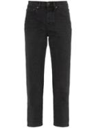 Jeanerica Classic Straight Leg Cropped Denim Jeans - Black