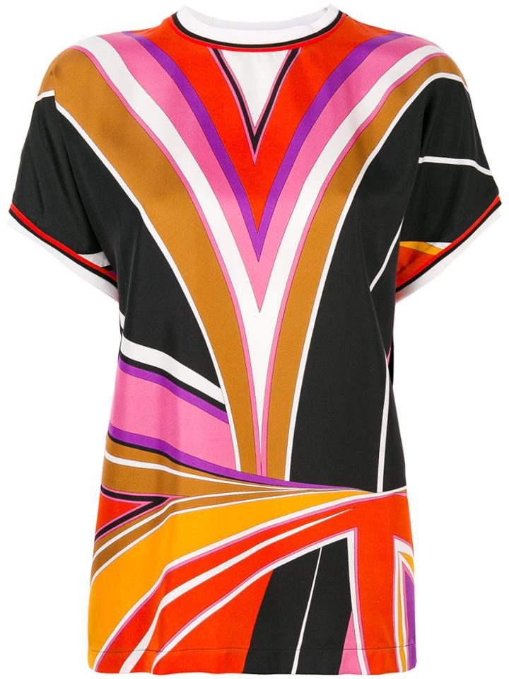 Emilio Pucci Printed Double Layer Top - Multicolour