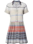 Sea (blue) Plaid Shirt Dress, Women's, Size: 6, Cotton/polyester