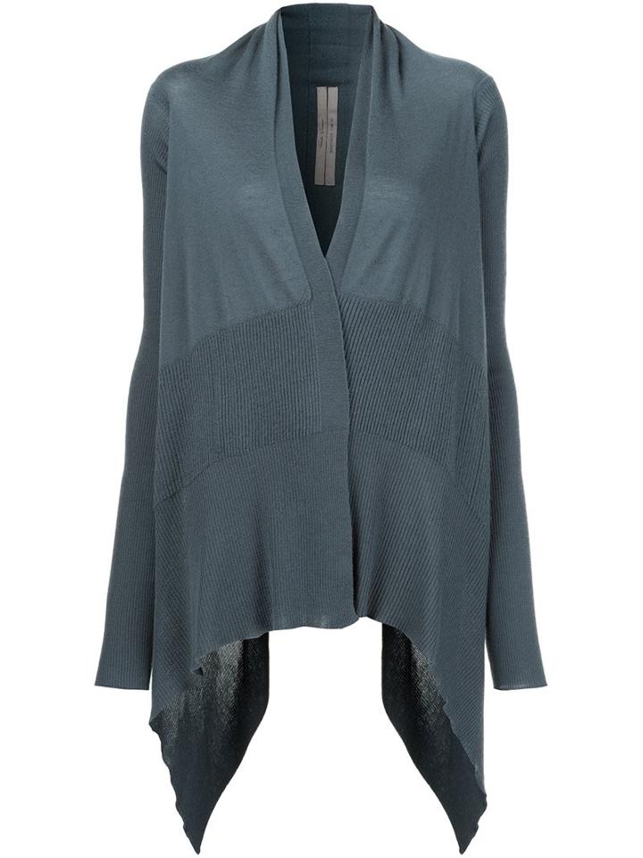 Rick Owens Asymmetric Cardigan, Women's, Size: Large, Blue, Cashmere