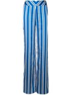 Rouge Margaux Striped Flared Trousers - Blue