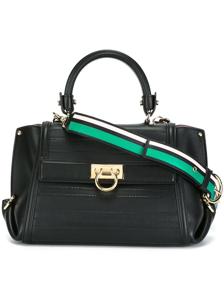 Salvatore Ferragamo 'sofia' Tote, Women's, Black, Calf Leather