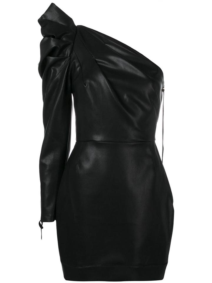 Nineminutes Asymmetric Ruched Dress - Black