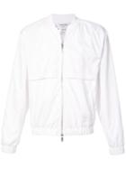 Thom Browne Center-back Rwb Stripe Ripstop Bomber - White