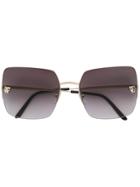 Cartier Panthere Oversized Square Sunglasses - Gold