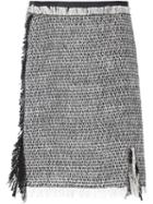 Lanvin Fringed Detail Skirt, Women's, Size: 36, Black, Silk/cotton/acrylic/polyamide