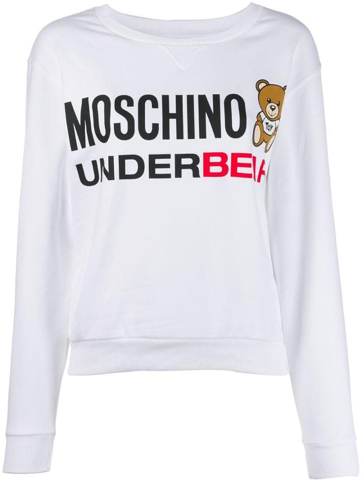 Moschino Printed Logo Bear Sweatshirt - White
