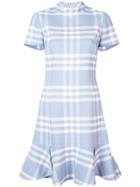 Oscar De La Renta Large Check Shift Dress - Blue