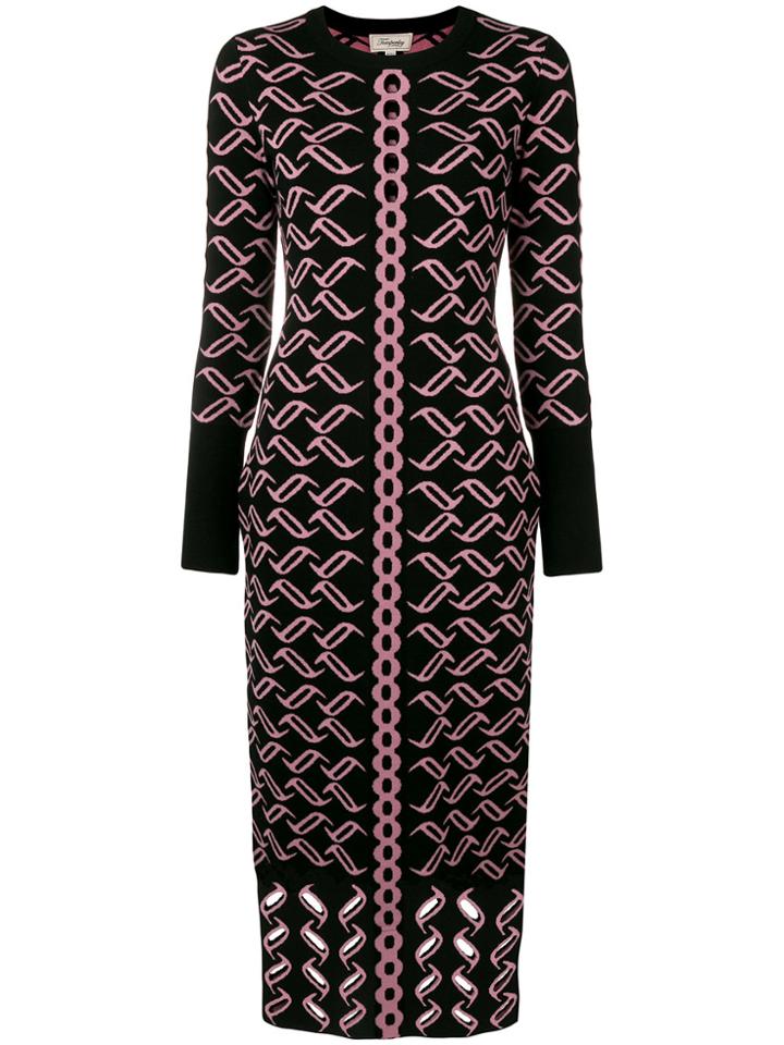 Temperley London Eyelet Detail Fitted Dress - Black