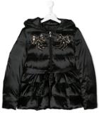 Elisabetta Franchi La Mia Bambina Teen Sequinned Bow Padded Jacket -