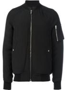 Rick Owens 'flight' Bomber Jacket, Men's, Size: 52, Black, Silk/cotton