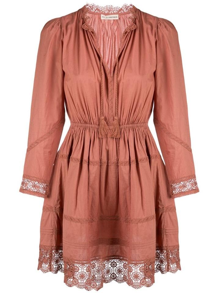 Ulla Johnson Helena Lace-trimmed Dress - Red
