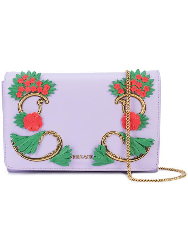 Versace Barocco Floreale Shoulder Bag - Pink & Purple