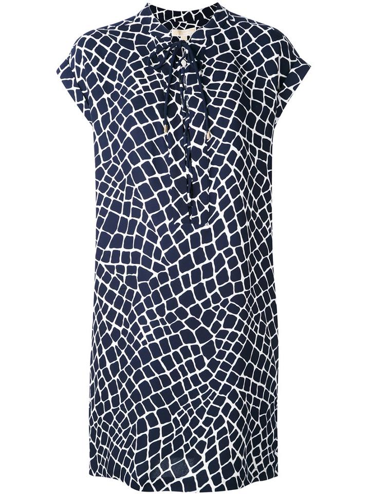 Michael Michael Kors - Printed Dress - Women - Silk - S, Blue, Silk