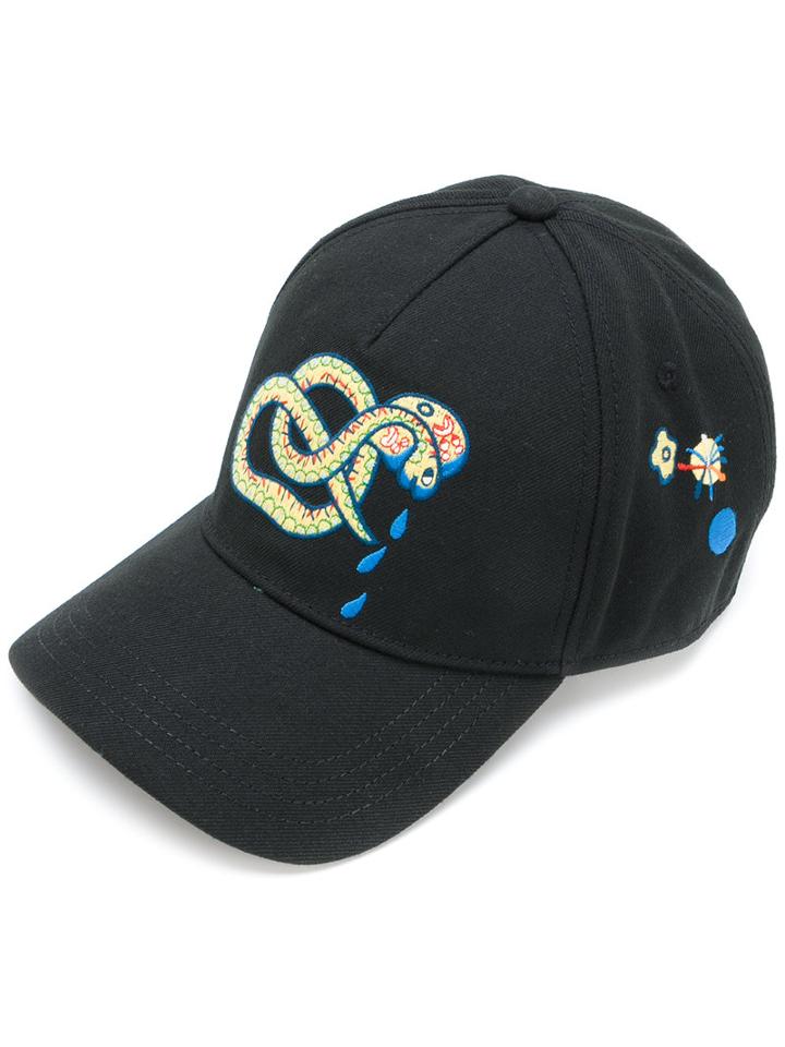 Diesel - Snake Embroidered Cap - Men - Polyester - S, Black, Polyester