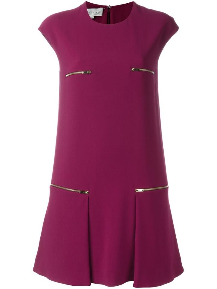 Stella Mccartney Zip Accent Crepe Dress, Women's, Size: 40, Pink/purple, Viscose/acetate/spandex/elastane