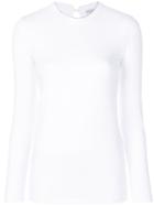Brunello Cucinelli - Fitted Top - Women - Cotton/spandex/elastane/brass - L, White, Cotton/spandex/elastane/brass