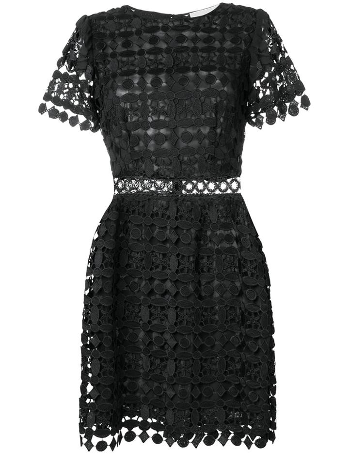 Michael Michael Kors Geometric Floral Lace Dress - Black