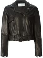 Mauro Grifoni Biker Jacket, Women's, Size: 44, Black, Calf Leather/viscose