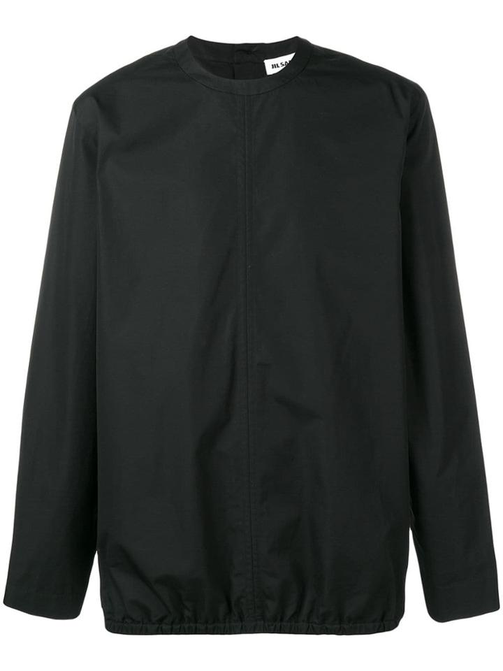 Jil Sander Collarless Back Buttoned Shirt - Black